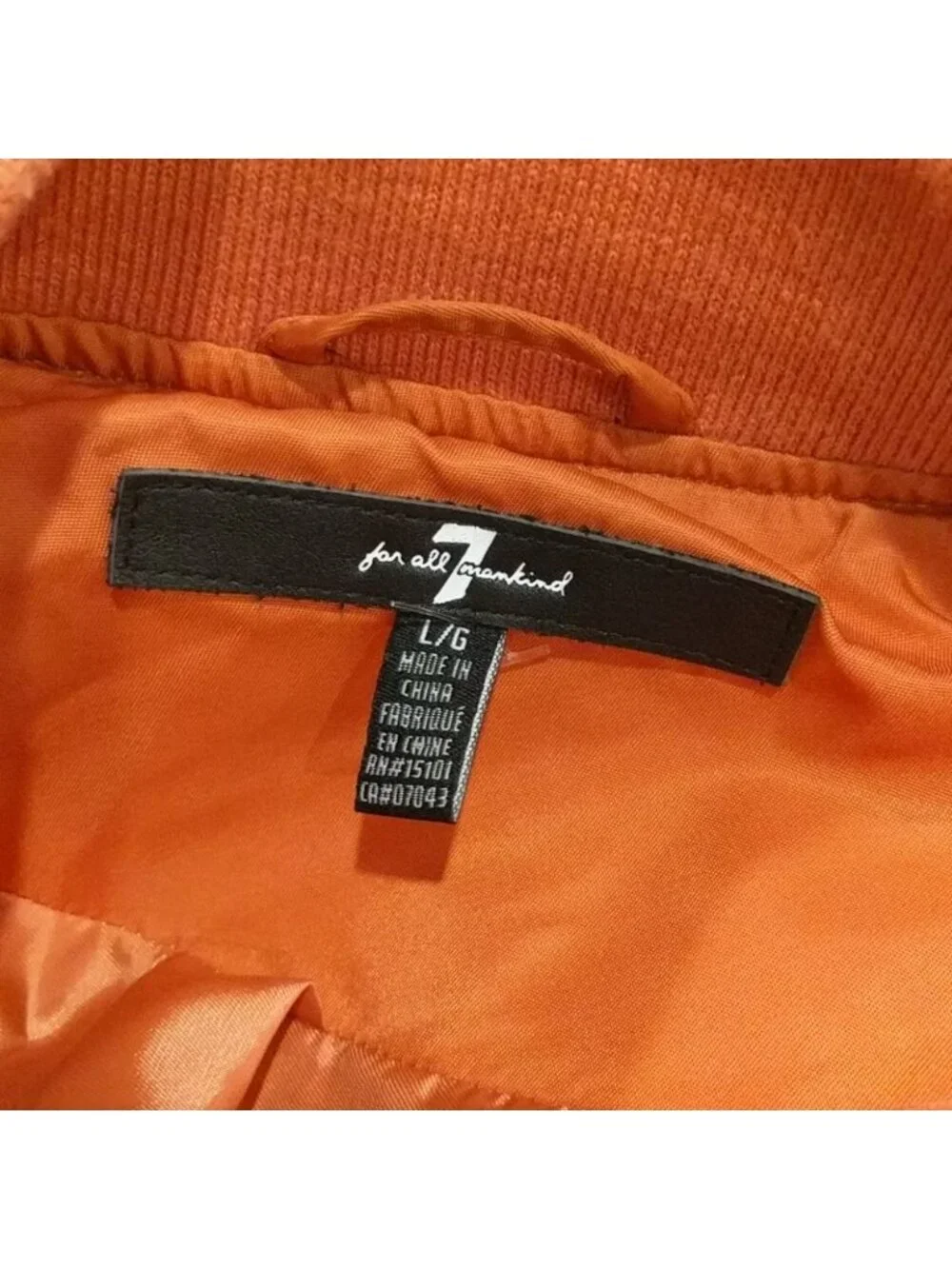 7 for all man kind orange jacket like new